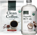 Natural Force Organic Clean Coffee + Organic MCT Oil Bundle 100% Pure Coconut MCTs & Mold & Mycoxin Free Coffee ...