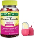 FitMania Spring Valley Naisten karpalo Probiootti Supplement Spring Valley Kasvissyöjä Gummies, Vadelma sitruuna, 60 Count ja Lahjajäätelön kasvot