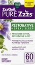 ZzzQuil PURE Zzzs restaurative kasviperäisten uni, tabletit, vailla lääkkeitä ja hormoneja, melatoniinitonta Formula, Valerian juuri, Humalat, intohimo kukka, unilääkkeitä aikuisille, 60 kreivi