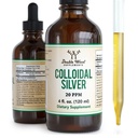Kolloidinen Silver Liquid 20 PPM - 4 Fl OZ (Plata Coloidal Dropper) 99,9% Pure, Gluteeniton, ei-GMO Double Wood lisäravinteet