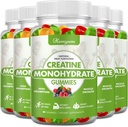 Kreatiini Monohydraatti Gummies - Pre-Workout Complex Creatiini naisille, tehostettu lihasvoimaa, Boost Focus ja kestävyyttä, lihas Builder 400 Count
