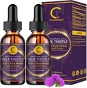 (2 pakkaus) Maito Thistle Liver Cleanse Detox & Repair, Milk Thistle Supplement with Voikukanjuuri, Artisokka & Turmeric for Liver Support and Immuno Health, Vegan, non-GMO, 4 FL OZ