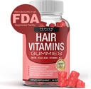 Hiusvitamiini Gummies täydentää naisten ja miesten hiusten kasvua vitamiineja 5000 mcg Biotin Gummies, Folic Acid, C-vitamiinia & E, tukea vahvempi & Thicker hiukset, iho, kynnet, ei-GMO Vegam varten, 60 kreivi