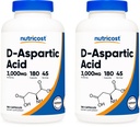 Nutricost D- aspartiinihappokapselit (180 kapselia) (2 pulloa)