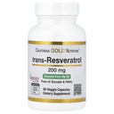 Resveratrol, 98% puhdasta Trans- Resveratrolia, joka ei sisällä emodinia ja PAH-yhdisteitä, italialaista Lähde: 200 mg, 60 kasviskapselia