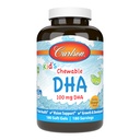 Carlson - Kid's Chewable DHA, 100 mg DHA, Brain Health, Vision Function, kasvu & Development, Orange, 180 purutabletti