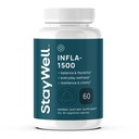 Infla-1500 All-Natural Relief Supplement Extract Blend with Turmeric, White Willow Bark, Ashwagandha, Ginger, Boswellia, Bromelain, Omega-3 ja Magnesium-60ct