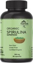 Organic Spirulina Protein Powder Capsules - Vitamiinit & Minerals for Energy - Kasvissyöjä, Gluteeniton 100% Pure Superfood for Optimal Health (120 kapselia)