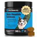 Lemmikki rehellinen ihon terveys Lohi purut - kutina helpotus koirille, Omega 3 kalaöljy koiralle, luonnollinen lohi öljy koiran purut terveelle iholle ja turkki, saattaa vähentää padan, koiran kalaöljyä täydentää - 90 Ct