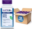 Natrol Mood & Stressi DHEA 25mg kalsiumia, ruokavalio täydentää tasapainoa tiettyjen hormonien ja mielialan tukea, 180 tablettia, 180 päivän tarjonta (paketti 12)
