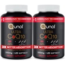 Qunol Ultra CoQ10 100mg, 3x Parempi imeytyminen, Patentoitu vesi ja rasvaliukoinen luonnollinen täydentää Form Coenzyme Q10, Antioksidantti sydänterveyden, 240 kreivi Softgels