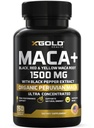 X Gold Health Organic Maca Root Powder Capsules 1500mg kanssa musta punainen & keltainen Peru Maca Root Extract Liivate, energia & Mieliala täydentää miehille & naisille + Black Pepper parasta hyötyä