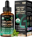 USDA Organic Oil of Oregano - Liquid Drops with Vitamiini E - Made in USA - Supplement for Immunosupport, Digestion Health & Antioxidantti - Ei-GMO, Natural, Vegan - Kuten pillereitä, Kapselit, Softgels 1 fl oz