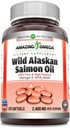 Hämmästyttävä Omega Wild Alaskan Salmon Oil (Omega-3, EPA/DHA) täydennysosa 