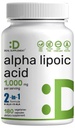 Alfalipoiinihappo 1 000 mg, 180 kasviskapselia 50/50 R-ALA & S-ALA Max Biohajoavuus .