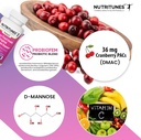 Karpalo PAC D Mannoosi lisäravinteet naisten, C-vitamiini ja naisten emätin Probiootti mukaan lukien Lactobacillus ja Bifidobacterium kantoja virtsan Tract Health - 60 Femuni UTH kapselit