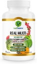 LEHDISTÖTIEDOT Real Multi-, Multivitamiini koko elintarvikkeiden täydennysosa - 21 vitamiinit ja mineraalit valmistettu todellisesta ruuasta. Vegaani, kasvispohjaiset ravintoaineet valmistettu todellisista hedelmistä Kasvikset & Koko elintarvikkeet (30 vcp)