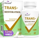 Ultra Puhtaus Trans-Resveratrol 1100 mg, 3-in-1 Advanced Formula Organic Resveratrol Supplement, Max Antioksidantti, Anti-aging, ihon terveys, lmmuuni & energia, 1 pakkaus