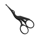 LIVINGO 3.5" Pyöreä kärki vinkki vinkki Stork sakset, ammatillinen ruostumaton teräs musta titaani päällystetty, Cuticle Pedikyyri Kauneus Sakset kulmakarvat, kasvojen hiukset, kuiva iho, nenä hiukset