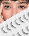 Luonnollinen false silmäripsien kirkas bändi Lashes luonnollinen ulkonäkö Jiocolor Wispy Faux Mink Lashes Demi-wispies väärennetyt Lahes 12MM 7 parit Wispy Dream(7mm-12mm)