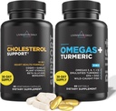 Livingood Daily Cholesterol Support, 60 kasvissyöjän kapselit - CoQ10, Kasvisterolit, Kasvisterolit, Bergamot, & Valkosipuli täydentää Tuki Heart Health & Healthy Lipid Production - non-GMO & Vegan