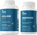 Tobias Menopause Relief ja Psyllium Daily - tukee hormonitasapainoa ja ruoansulatuskanavan terveyttä, ei-GMO