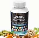Sea Moss 3000mg Musta siemenöljy 2000mg Ashwagandha 1000mg Turmeric 1000mg rannerengas 1000 mg Budock 1000mg & C-vitamiini ja vanilja Manuka Voikukka Jodi klorofylli ACV