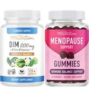 Vaihdevuodet Tuki Gummies Plus 200 mg DIM täydentää tehostetun Estrogeenitasapaino naisten kasvissyöjä Gluteeniton Hormoni Balance Gumies (30 tarjoilua) & Diindolyylimetaani kapselit (120 tarjoilua)