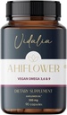 Ahiflower Oil Oegan Omega 3, 6 & 9, 90 kapselia. 45 palvelinta. Erinomainen kestävä lähde. Vegaani 100%. EI Kaloja
