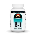 Lähde Naturals B-1 Thiamin 500 mg korkea teho, 100% Pure - 100 tablettia