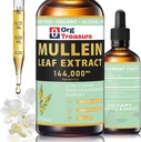 Mullein Drops for Keuhkot - Organic Mullein Leaf Extract - Lung Cleanse & Detox, Hengitys-ja immuunituki, Natural kasviperäisten täydentää, Kuten nestemäinen, Tincture, Tee, 2 FL OZ