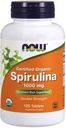 Now Foods - Certified Organic, Spirulina, 1000 mg, 120 tablettia