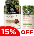 PlantFusion Complete Vegan Protein Powder and Collagen Bundle - Keto, gluteeniton, soijaton, ei-meijeri, ei sokeria, ei GMO:ita