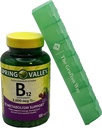 Spring Valley B12-vitamiinia nopeasti liukenevia tabletteja Ravintolisä, 2500 Mcg, Cherry Flavor, 120 Count with Complimentary Grafton Way Pill Organizer