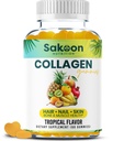 Halal Collagen Gummies for Women and Men - Anti ikääntyminen, hiusten kasvu, ihonhoito ja vahvat kynnet Proteiini Collagen lisäravinteet - ei-GMO, Gluteeniton - valmistettu Yhdysvalloissa