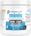 Nootie Progility Mini Skin & Coat Supplement for Small Dogs, Fish Oil Tukee Terve iho & turkki, 60 pehmeää purtavaa per kontti