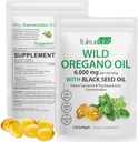 Oil of Oregano Kapselit - Ainesosat Oil of Oregano Softgels - 2 in 1 6000mg Oil of Oregano kanssa Black Seed Oil 200mg - High Carvacrol & Thymokinone for Immune Support