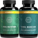 Primal Harvest Multivitamiini & Magnesium lisäravinteet naisille ja miehille Multivitamiini kapselit ja magnesium Glycinate pillereitä Bundle