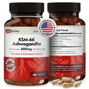 DailyNutra KSM-66 Ashwagandha 600mg Organic Root Extract - High Potency Supplement 5% Withanolides ...