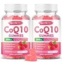 Sokeriton CoQ10 Gummies 250 mg, Coenzyme Q10 täydentää Plus Omega-3, B6-vitamiini ja sinkki, korkea imeytyminen CoQ10 täydentää soluihin energiaa ja antioksidantti tukea, vadelma maku, vegaaninen 120Ct
