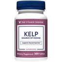 Vitamiini Shoppe Kelp (Atlantic Kelp & Kalium Jodi), lähde Jodi, Kilpirauhasen tuki, tukee energiaa ja kestävyyttä (300 tablettia)