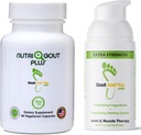NutriGout Plus Uric Acid Supplement ja Extra Strength Joint Discomfort Relief Updical Cream