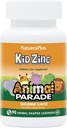 NaturesPlus Animal Parade KidZinc, Tangerine Flavor - 90 Animal-Shaped Lozenges, pakkaus 3 - Organically Celated Sinc - Vegan, Gluteeniton - 270 Yhteensä tarjoiluja