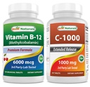 Best Naturals B12 6000 mikrog & C-vitamiini 1000 mg