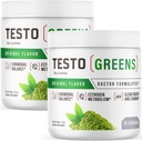 (2 Pack) Testo Greens Powder - Testo Greens, TestoGreens Powder, TestoGreens Advanced Formula, Testo Greens Kaikki Natural Formula, TestoGreens Powder Reviews, 60 Servings 2 kuukauden