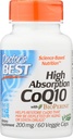 Doctor's Best High Imeytyminen CoQ10 Vihanneskapselit, 200 mg, 60