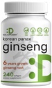 Koreanpunainen Panax Ginseng juuriuute, 7 500 mg tarjoilu, 240 Softgels ... 150mg Aktiivinen ginsenosidi