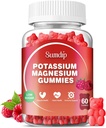 Kalium Magnesium Gummies Kaliumlisät Korkea Imeytyminen Kaliumsitraatti Magnesiumsitraatti, tuki jalat Kramps lihas rentoutumista miesten ja naisten 60 Gummia, Vadelma