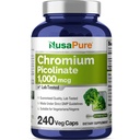 NusaPure Kromi Picolinate 1000mcg 240 Kasviskapselit (ei-GMO, Vegan)