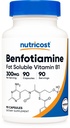 Nutricost Benfotiamiini 300 mg, 90 kapselia - Gluteeniton, ei-muuntogeeninen ja kasvissyöjä Friendly Fat Liukoinen B1-vitamiini